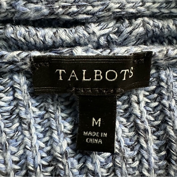 Talbots Health Blue Long Sleeve Sweater, Zipper Sides, Medium - Picture 3 of 8
